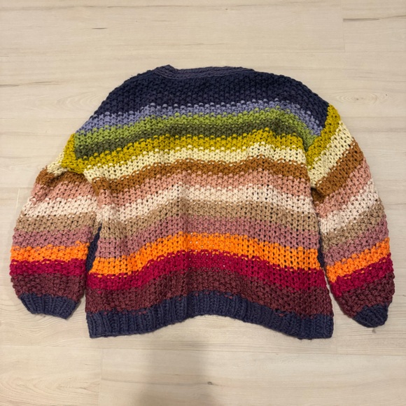 Three Bird Nest Colorful Striped Cardigan - Picture 2 of 6